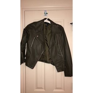 Forever 21 Olive Green Faux Leather Jacket